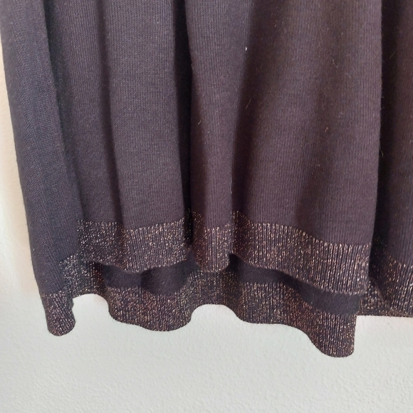 Eliza J Ribbed Fit & Flare Sweater Dress Pink shimmer black size.Large W… - Picture 7 of 10